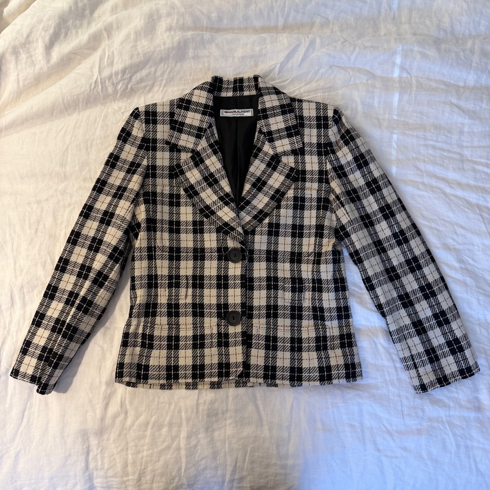 Yves Saint Laurent Rive Gauche plaid blazer